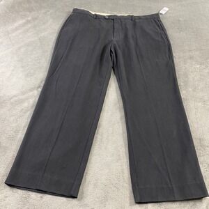 Tommy Bahama Flying Fishbone FF Mens Black Silk Cotton Dress Pants 42x30 Preppy